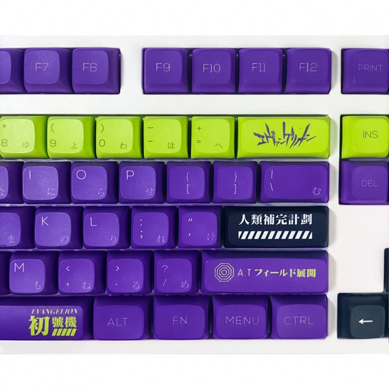  Bộ Keycap XDA PBT bàn phím cơ Evangelion Unit-01 Green Purple 134 nút 