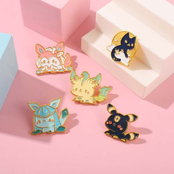 Ghim đính balo Huy hiệu pin cài áo Pokemon Eevee - Eeveelution