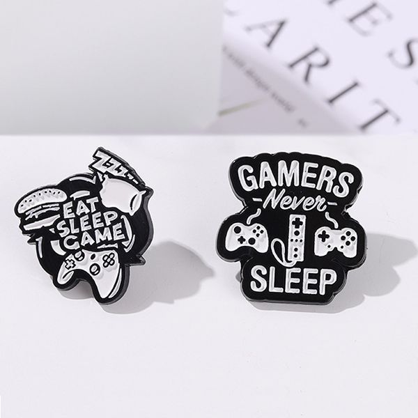  Huy hiệu pin cài áo Icon Gamer Never Sleep Eat Sleep Game 