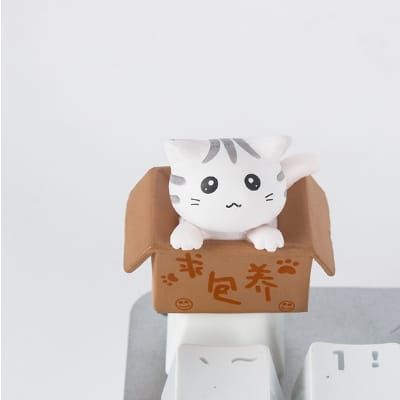  Keycap Mèo trong thùng giấy cho phím cơ 