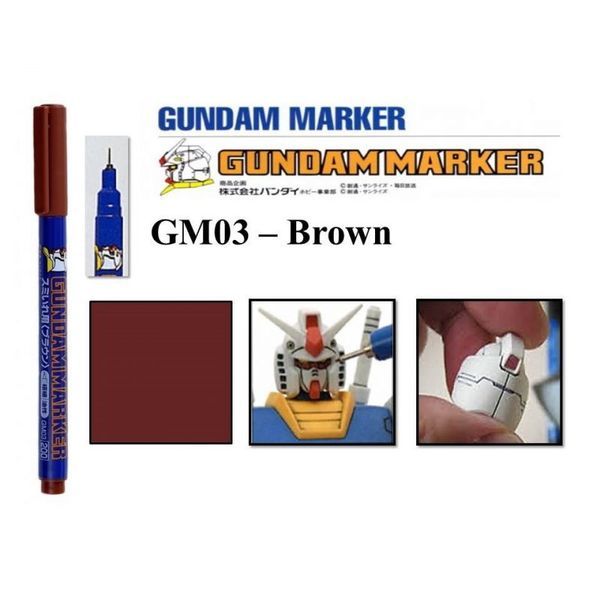  Gundam Marker GM03 - Brown Nâu - Bút kẻ lằn Gundam 