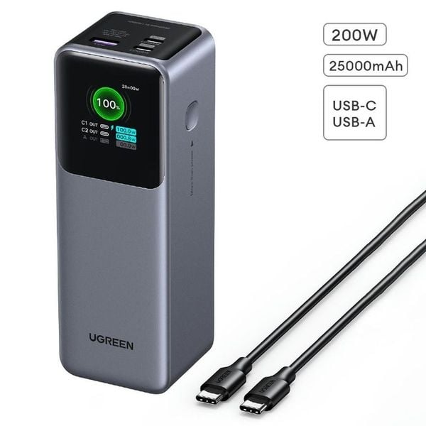 Mua Pin sạc di động 25000mAh 200W Ugreen PB722 35525B tại nShop sạc nhanh, nhỏ gọn chất lượng tốt