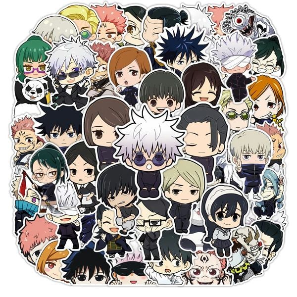  Hình dán sticker Jujutsu Kaisen tổng hợp 50 cái 