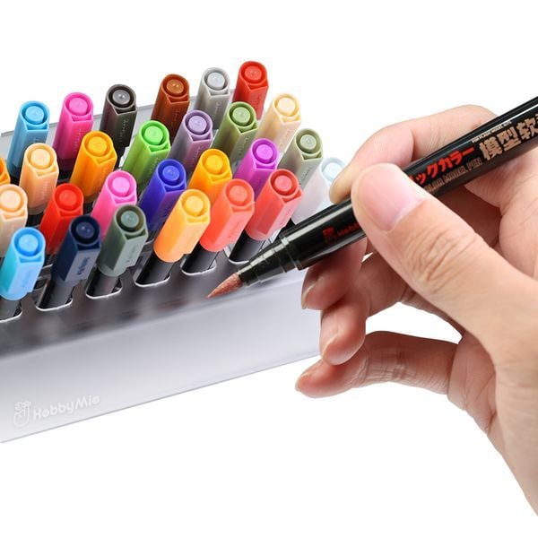 Bút sơn mô hình Water Based Soft Tip Marker Metallic Color Hobby Mio - M12 Metal Black màu sơn đẹp chất lượng tốt giá rẻ màu bạc kim loại phụ kiện custom gundam