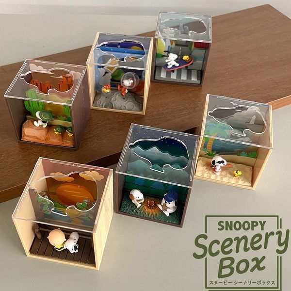  Peanuts Snoopy Scenery Box Blind Box - Mô hình chính hãng Re-Ment 
