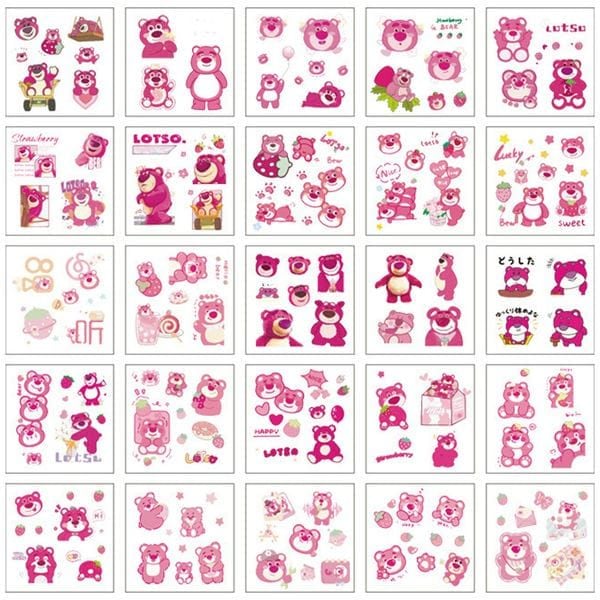  Hình dán Sticker chống nước Losto Gấu dâu 