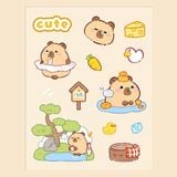  Hình dán sticker chuột lang nước Capybara tổng hợp 