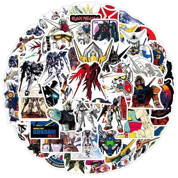  Hình dán Sticker tổng hợp Mobile Suit Gundam 50 cái ngẫu nhiên Set B 