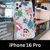  Ốp Điện Thoại iPhone 16 Pro/Pro Max Crayon Shin Chan Siêu Nhân 