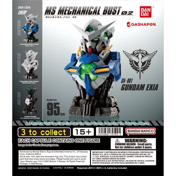  Hộp Mù Gashapon MS Mechanical Bust 02 Gundam Exia Blind Box 