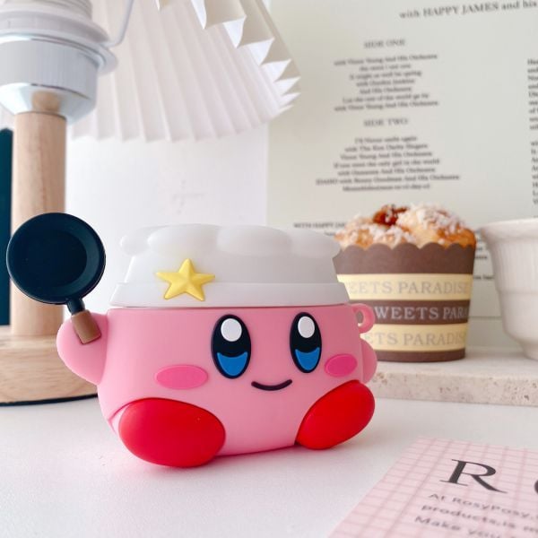 Hộp Silicon bảo vệ tai nghe AirPods Pro Kirby Chef cho nữ đáng yêu