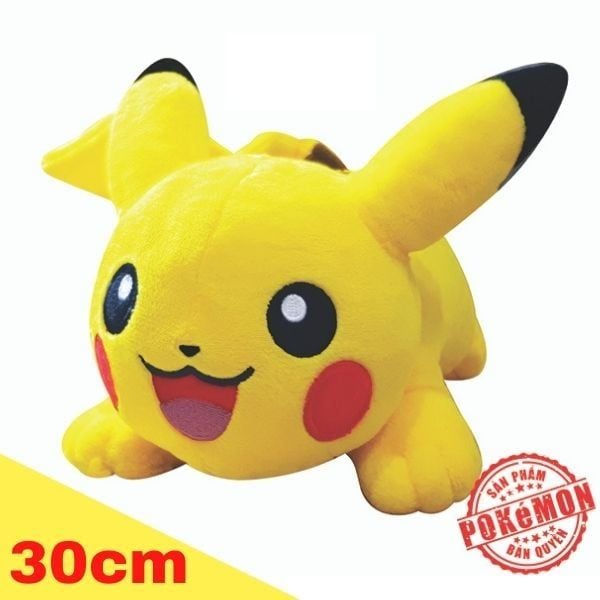 Thú bông Pokemon Pikachu nằm thư giãn 30cm - Đồ chơi Pokemon chính hãng