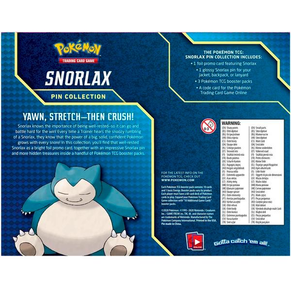  PB121 - Thẻ Bài Pokemon Snorlax Pin Collection 