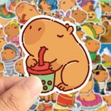 Hình dán sticker chuột lang nước Capybara tổng hợp 50 cái 
