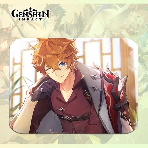 Lót chuột văn phòng khổ nhỏ Genshin Impact Vol 3 hình Childe chất lượng tốt