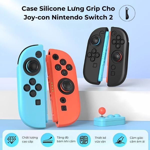 Case Silicone Lưng Grip Cho Joy-con Nintendo Switch 2 - Orange Blue IINE L1087
