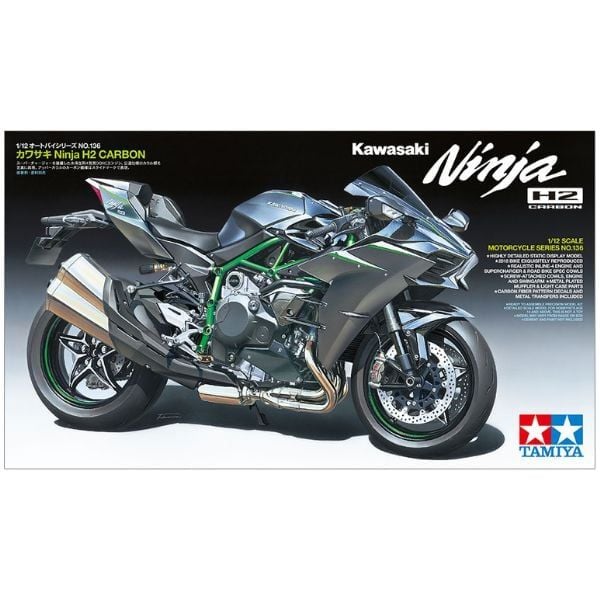Kawasaki Ninja H2 Carbon 1/12 - Mô hình Tamiya 14136 chính hãng