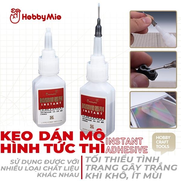  Keo dán mô hình tức thì đa chất liệu - Hobby Mio Instant Adhesive 20ml 