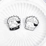  Pin cài kim loại Jujutsu Kaisen Chibi Black White 