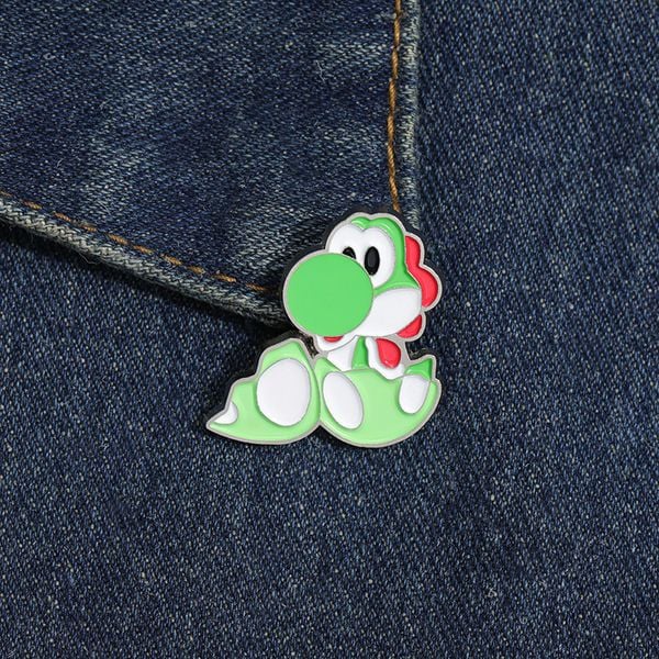  Huy hiệu pin kim loại Mario Yoshi nở trứng 