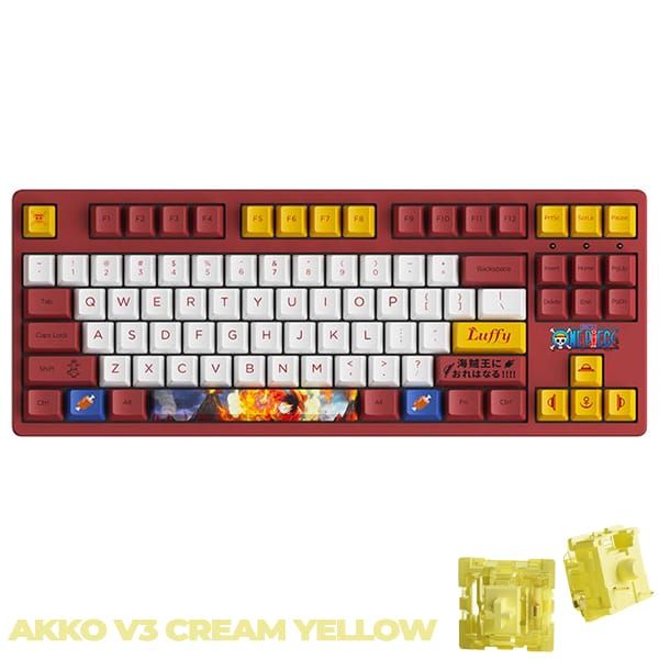  Bàn phím cơ AKKO 3087 RF One Piece Luffy - Dual-mode / AKKO Switch V3 Cream Yellow 