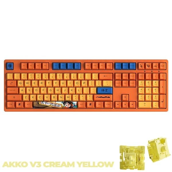 Bàn phím cơ AKKO 3108 RF Dragon Ball Z Goku - Dual-mode  AKKO Switch V3 Cream Yellow