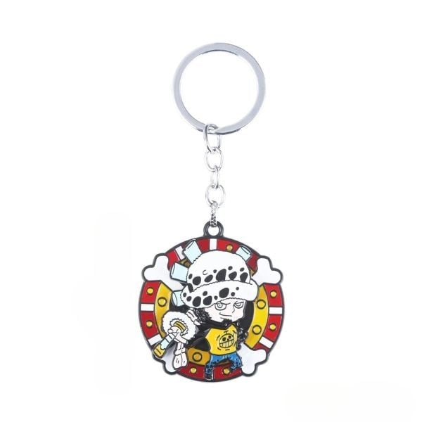  Móc khóa kim loại One Piece xoay tròn 