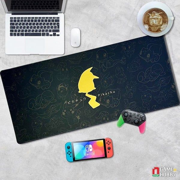  Lót chuột gaming Pokemon Pikachu Shadow Black - Thảm chơi bài TCG 