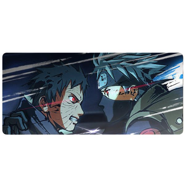 Lót chuột khổ lớn in hình Kakashi vs Obito, thiết kế  hoàn thiện màu sắc tươi tắn.