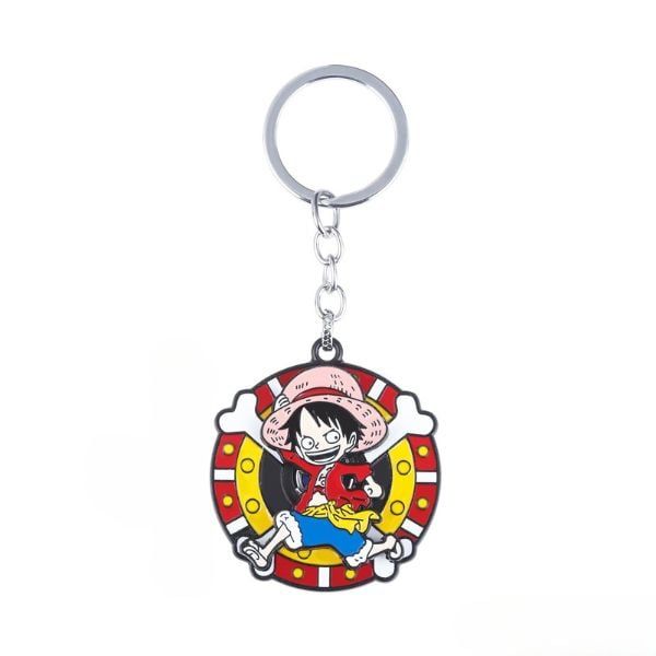  Móc khóa kim loại One Piece xoay tròn 