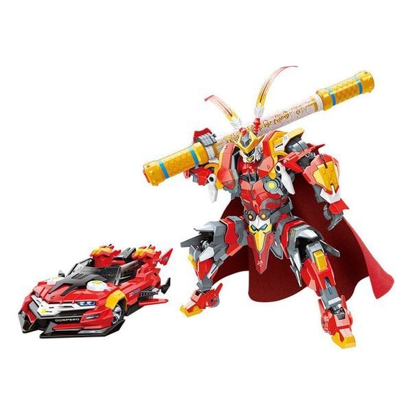 Mô hình lắp ráp robot Tôn Ngộ Không kèm xe đua QQ Speed kích thích sáng tạo cho trẻ em dễ thương chất liệu nhựa an toàn thích hợp trưng bày trang trí