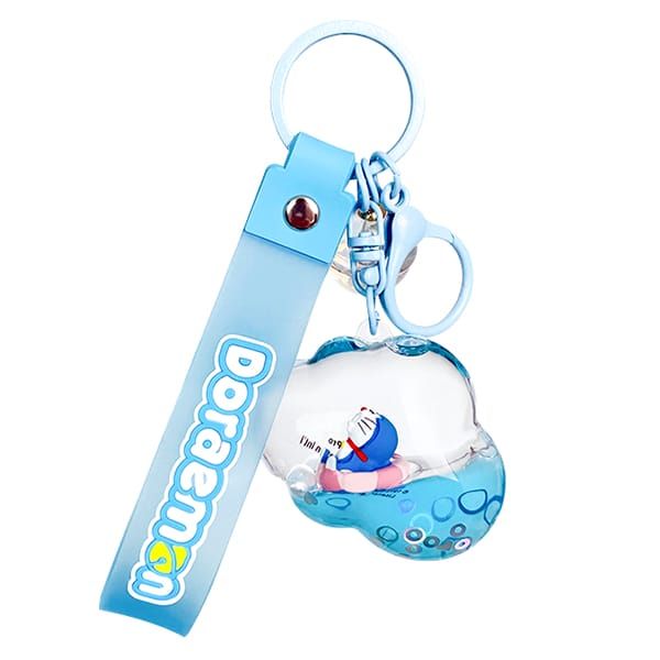  Móc khóa Doraemon nước kim tuyến lấp lánh cao cấp 