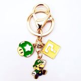  Móc khóa kim loại hình Super Mario Luigi Bros Đỏ Xanh 