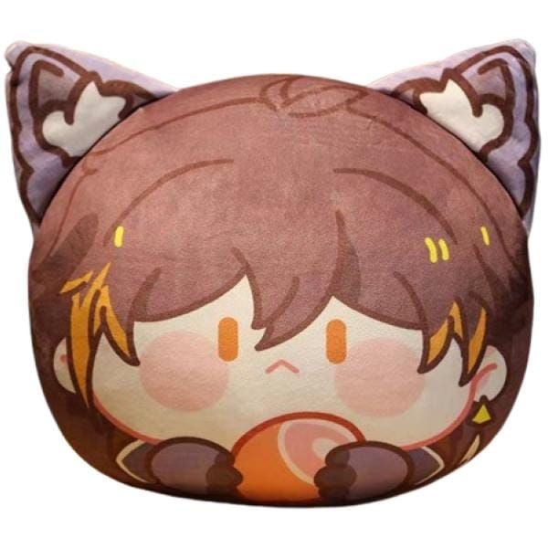 KC104 Zhongli Móc khóa vải thú bông tròn Genshin Impact phụ kiện thời trang game thủ