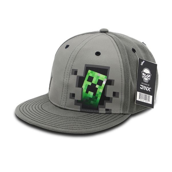 Mũ nón lưỡi trai Minecraft Creeper Xám