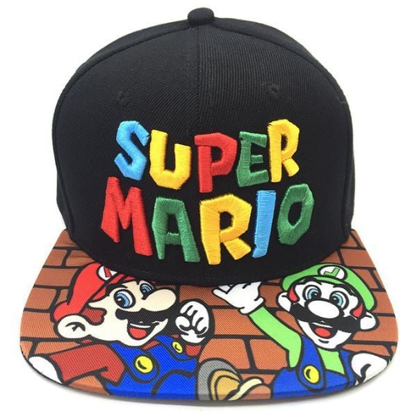 Mũ nón lưỡi trai Super Mario Luigi Đen