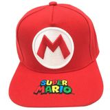  Mũ nón bóng chày lưỡi trai Super Mario M Đỏ 