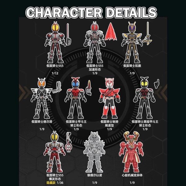  Hộp Mù Blokees Figures Kamen Rider Galaxy Version 02 Accel World 