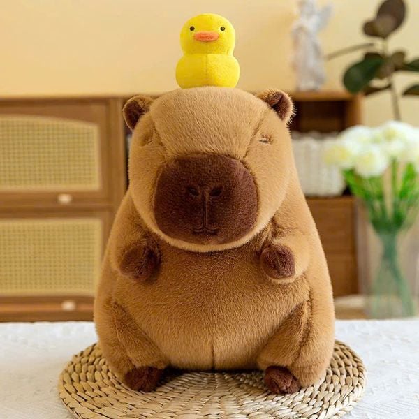 Gấu bông chuột lang nước Capybara Gà con 28cm đáng yêu dễ thương, mềm mại, cực thích hợp để ôm hoặc trưng bày