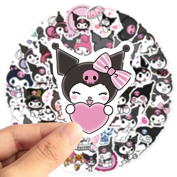  Hình dán sticker Sanrio Kuromi tổng hợp 50 cái 