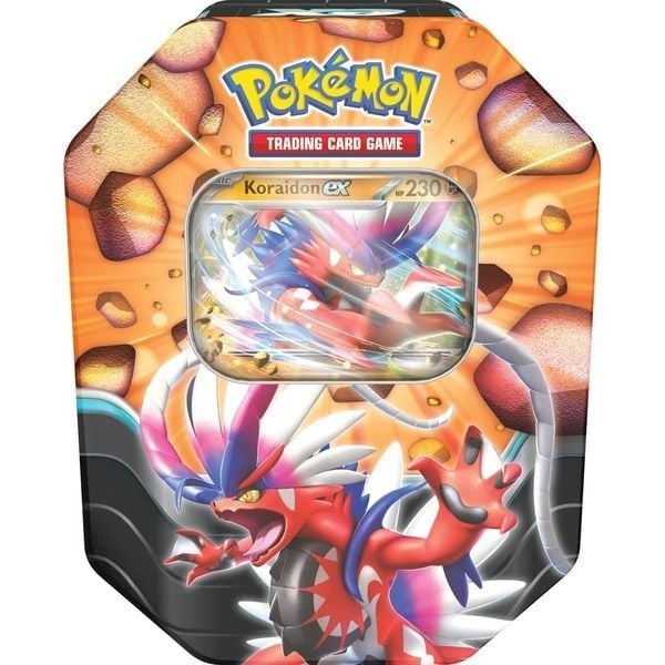 Mở Pokemon TCG Slashing Legends Tin 4 Pack Koraidon ex tại nShop tìm thấy các thẻ bài hiếm và mạnh