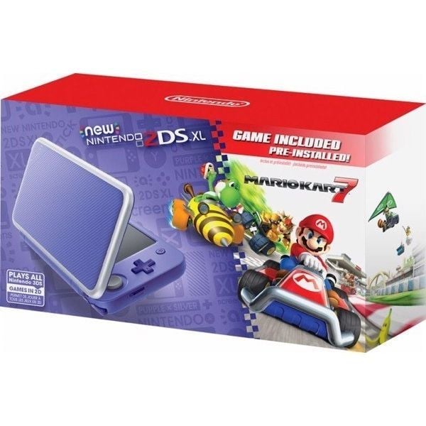  New Nintendo 2DS LL - Purple + Silver (Mario Kart 7 Bundle) 