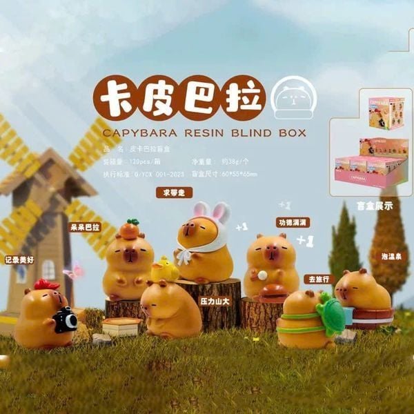 Mô hình Hộp Mù Capybara Đời Tươi Hồng Blind Box mở ngẫu nhiên trò chơi nhân phẩm hấp dẫn kích thích (1)