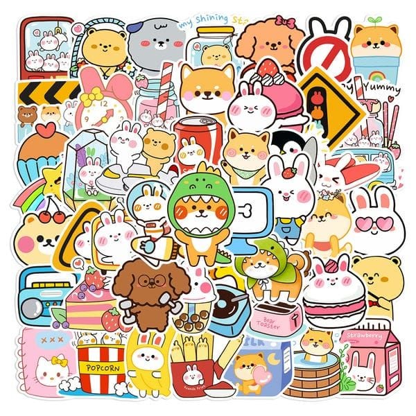  Hình dán sticker những người bạn thú cưng tổng hợp 50 cái Vol 1 