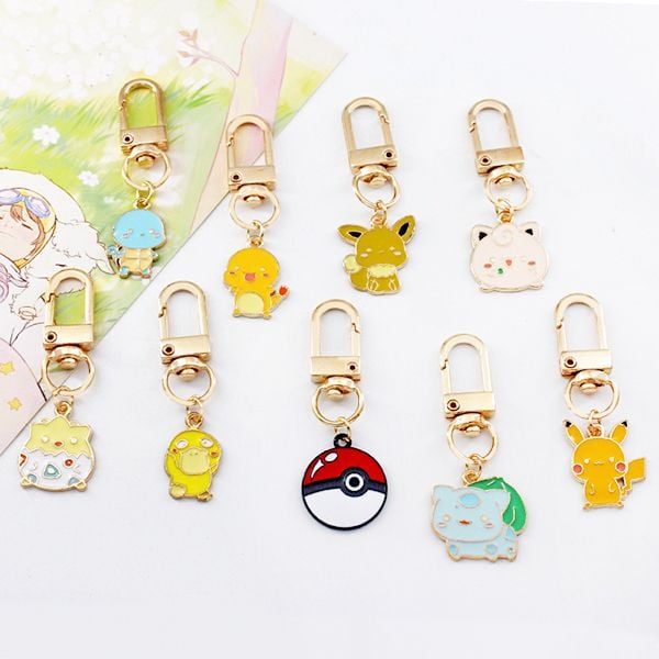  Móc khóa kim loại trang trí Pokemon Chibi 