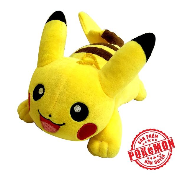  Thú bông Pokemon Pikachu nằm thư giãn 30cm - Đồ chơi Pokemon chính hãng 