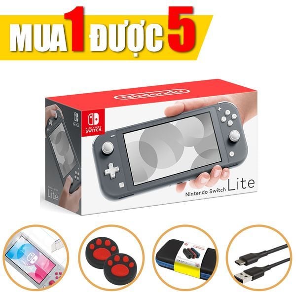 shop game bán Nintendo Switch Lite giá tốt Gray combo chính hãng