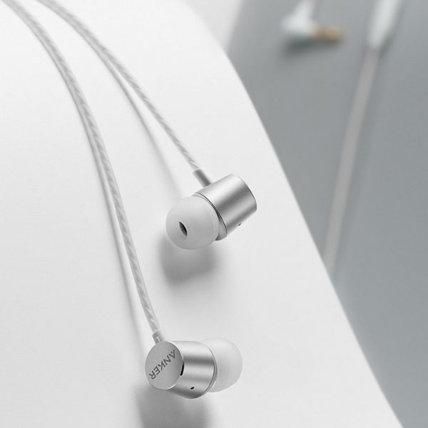 Tai nghe có dây Anker SoundBuds Verve kèm mic chính hãng - White Silver - A3801 cho Nintendo Switch