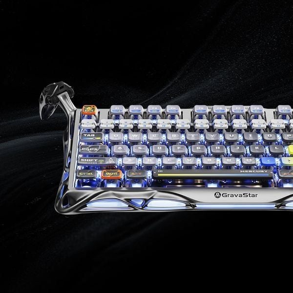  Bàn phím cơ GravaStar Mercury K1 Pro 75% Wireless Mechanical Gaming Keyboard Interstellar Silver 