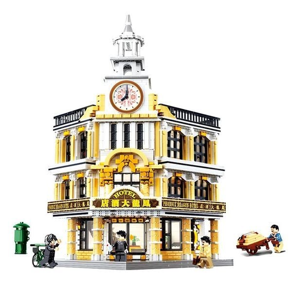 Mô hình lắp ráp Balody Shanghai Bund Grand Hotel khách sạn lớn đồ chơi đẹp mắt chất lượng tốt giá rẻ sáng tạo cho trẻ em dễ thương chất liệu an toàn thích hợp trưng bày trang trí